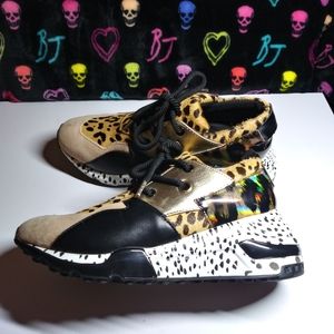 Steve Madden Cliff sneakers, multi animal prints, size 7